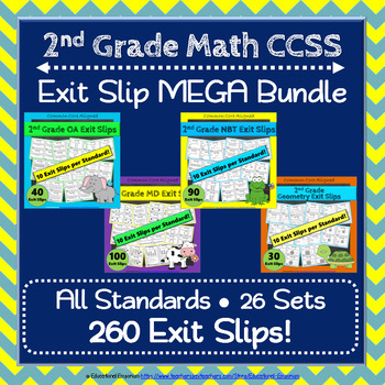 Preview of The ULTIMATE 2nd Grade Math Exit Slips/Tickets Bundle