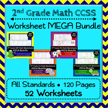 Preview of The ULTIMATE 2nd Grade Math Worksheets Bundle