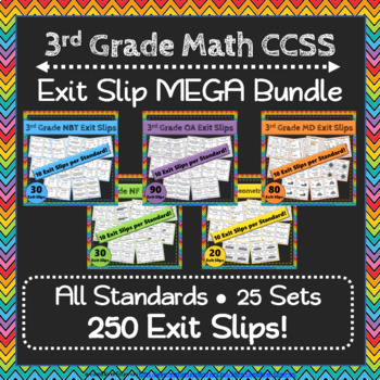 Preview of The ULTIMATE 3rd Grade Math Exit Slips/Tickets Bundle