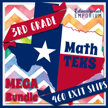Preview of The ULTIMATE 3rd Grade Math TEKS Exit Slips Bundle ⭐ STAAR Practice