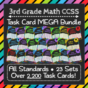 Preview of The ⭐ ULTIMATE ⭐ 3rd Grade Math Task Cards Bundle