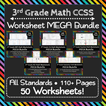 Preview of The ULTIMATE 3rd Grade Math Worksheets Bundle