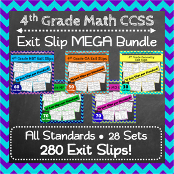 Preview of The ULTIMATE 4th Grade Math Exit Slips/Tickets Bundle