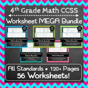 Preview of The ULTIMATE 4th Grade Math Worksheets Bundle