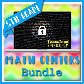 Preview of The ULTIMATE 5th Grade Math Centers Bundle ⭐ Escape Rooms and Task Cards