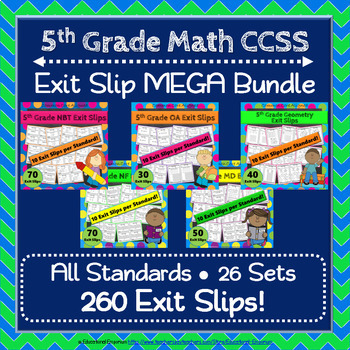 Preview of The ULTIMATE 5th Grade Math Exit Slips/Tickets Bundle
