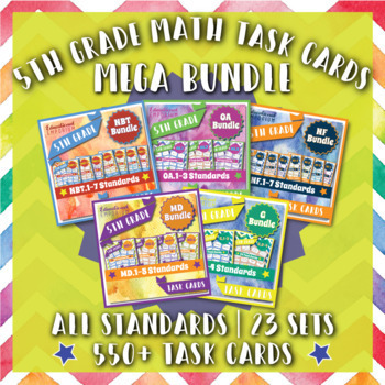 Preview of The ULTIMATE 5th Grade Math Task Cards Bundle