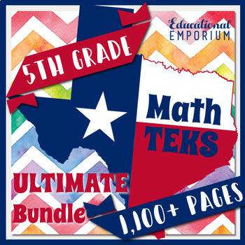 Preview of The ULTIMATE 5th Grade TEKS Math Curriculum Bundle ⭐ STAAR Practice