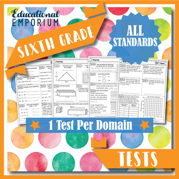 Preview of The ULTIMATE 6th Grade Math Tests Bundle
