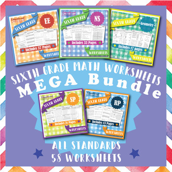 Preview of The ULTIMATE 6th Grade Math Worksheets Bundle