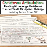 Speech Therapy Christmas Articulation: Reading & Language
