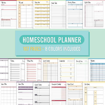 Preview of The ULTIMATE Homeschool Planner | 107 Page Homeschooling Printable