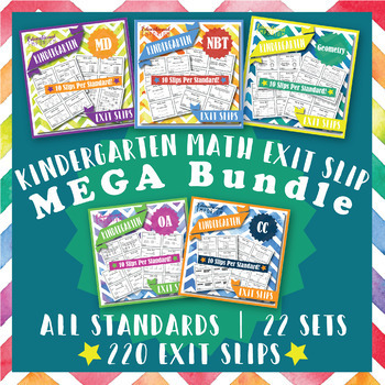Preview of The ULTIMATE Kindergarten Math Exit Tickets/Slips Bundle