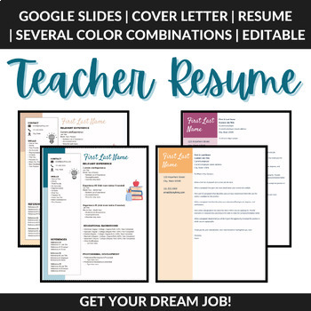 Preview of The ULTIMATE Teacher Themed Cover Letter & Resume Template *Editable