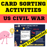 The US Civil War History Card Sorting Activity - PDF and Digital