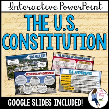 Preview of The US Constitution Interactive PowerPoint Notes (Google Slides Compatible)
