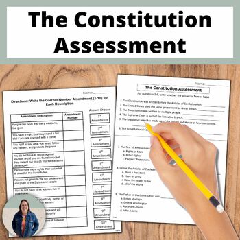 Preview of The US Constitution and Bill of Rights Assessment for US History