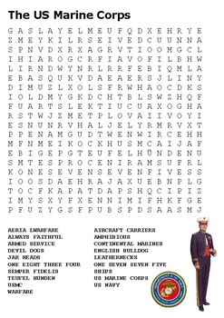 The United States Marine Corps Word Search by Steven's Social Studies
