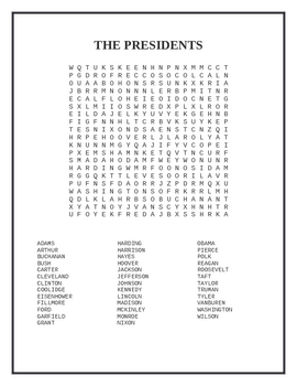 The U.S. Presidents Word Search Puzzle by The Lit Guy | TpT