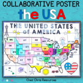 The USA Map and State Abbreviations Collaborative Poster