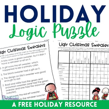 Preview of Christmas Holiday Logic Puzzle - Free Activity