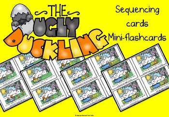 Preview of The Ugly Duckling story sequencing flashcards