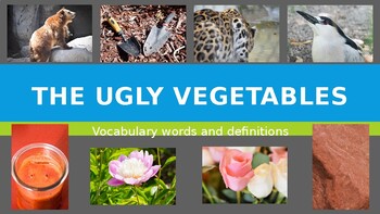 Preview of The Ugly Vegetables-Vocabulary Words, Definitions, and Pictures.-commercial use.