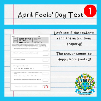 Preview of The Ultimate April Fools Day Test: A Fun Classroom Prank