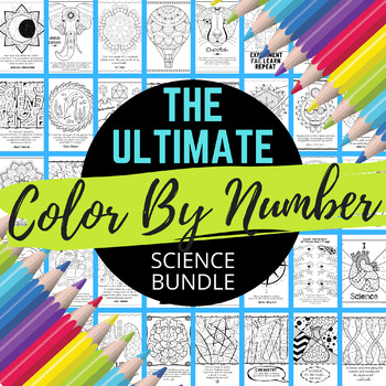 Preview of Science Color By Number Bundle