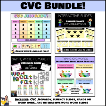 Preview of The Ultimate CVC Word Work Bundle | Word Work Centers & Lessons
