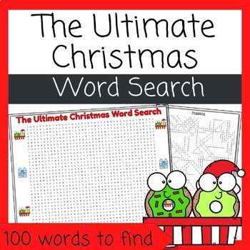 Preview of The Ultimate Christmas Word Search Puzzle Worksheet - 100 words to find!