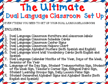 Preview of The Ultimate Dual Language Classroom Set Up Bundle