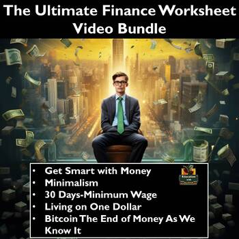 Preview of The Ultimate Finance Video Bundle- Worksheets, Writing Prompts, and Coloring!