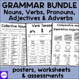 Grammar Review Worksheets & Posters | Nouns Verbs Pronouns