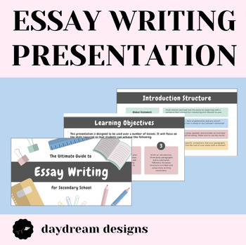 Preview of The Ultimate Guide to Essay Writing Presentation (Editable in Canva)