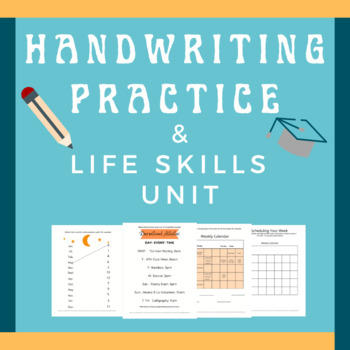 Preview of Handwriting Practice and Life Skills Unit, DATES