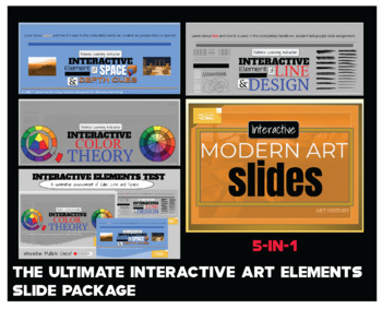 Preview of The Ultimate Interactive Art Elements and Art History Bundle!  Over 200 slides!