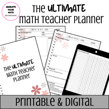 Preview of Math Teacher Planner (Digital and Printable Versions!)