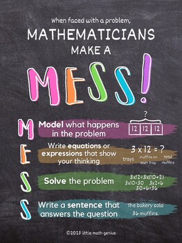 Preview of The Ultimate Math Word Problem Strategy: Make a M.E.S.S. Anchor Chart