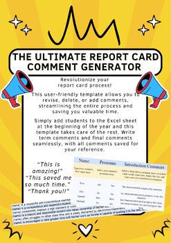 Preview of The Ultimate Report Card Comment Generator - Personalized - Time Saving!