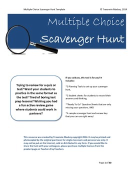 Preview of The Ultimate Scavenger Hunt: Multiple Choice Review Activity