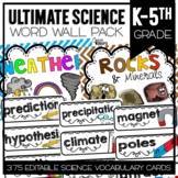 Editable Science Vocabulary Word Wall Cards - Kindergarten