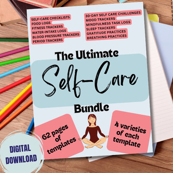 Preview of The Ultimate Self-Care Bundle | Self-Care Wellness Journal | Self-Care Templates