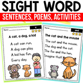 Sight Word Poems Shared Reading Poetry Unit Practice Activ