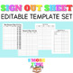 The Ultimate Sign-Out Sheet & Bathroom Log Template Set - EDITABLE