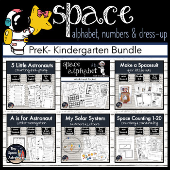 Preview of Space Bundle for Prek-Kindergarten: Alphabet, Numbers & Dress-up