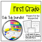 First Grade Sub Plans Ultimate Bundle (1 Week of Plans Rea