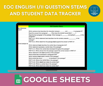 Preview of The Ultimate TN EOC English Teacher Resource: Question Stems & Student Tracker