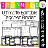 Ultimate Teacher Binder (Editable) Organizer Planner: Upda