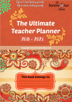 Preview of Inspirational Teacher Diary and Planner 2018-2021